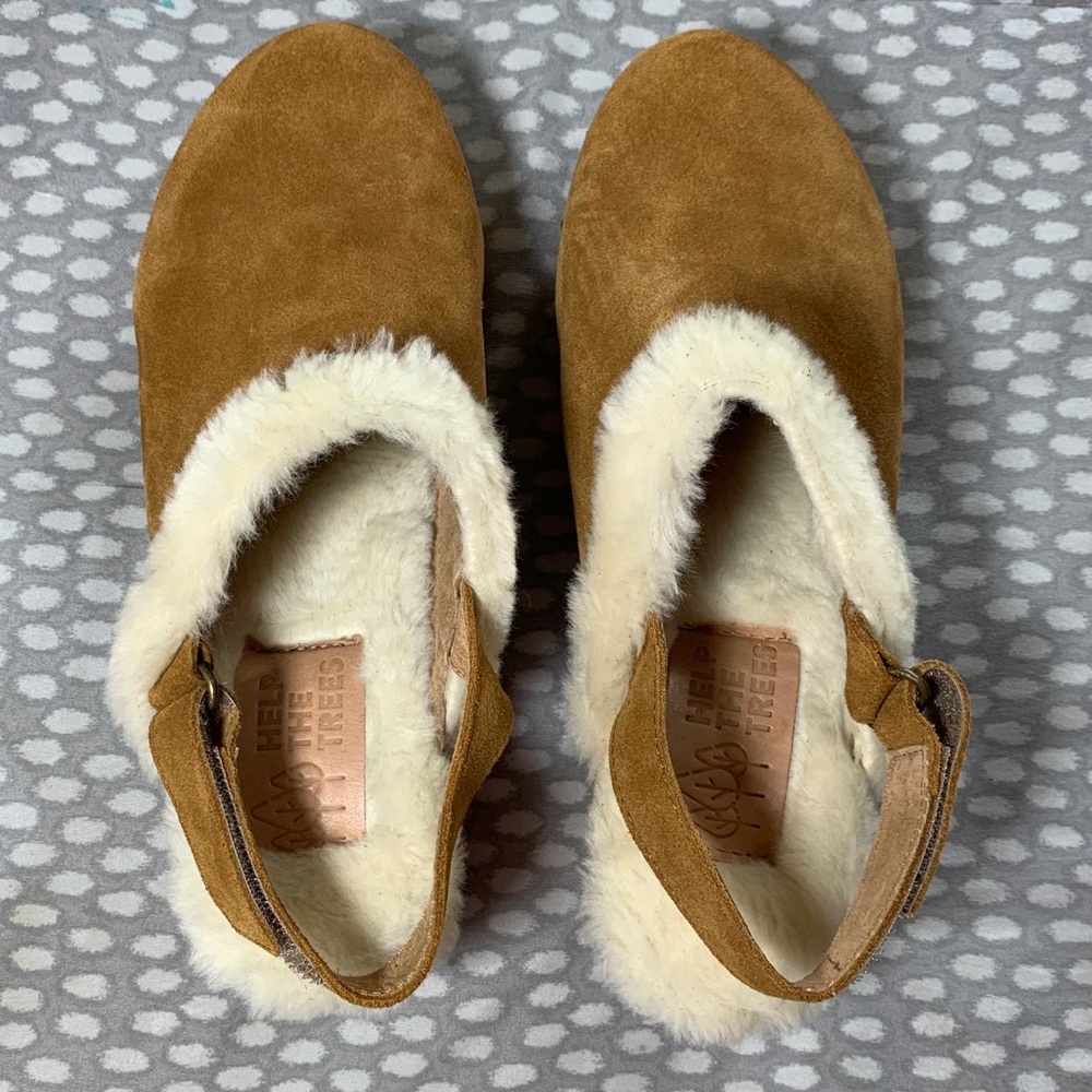 Caramel Wooden Clog Boot Slides W/Gold Application - image 1